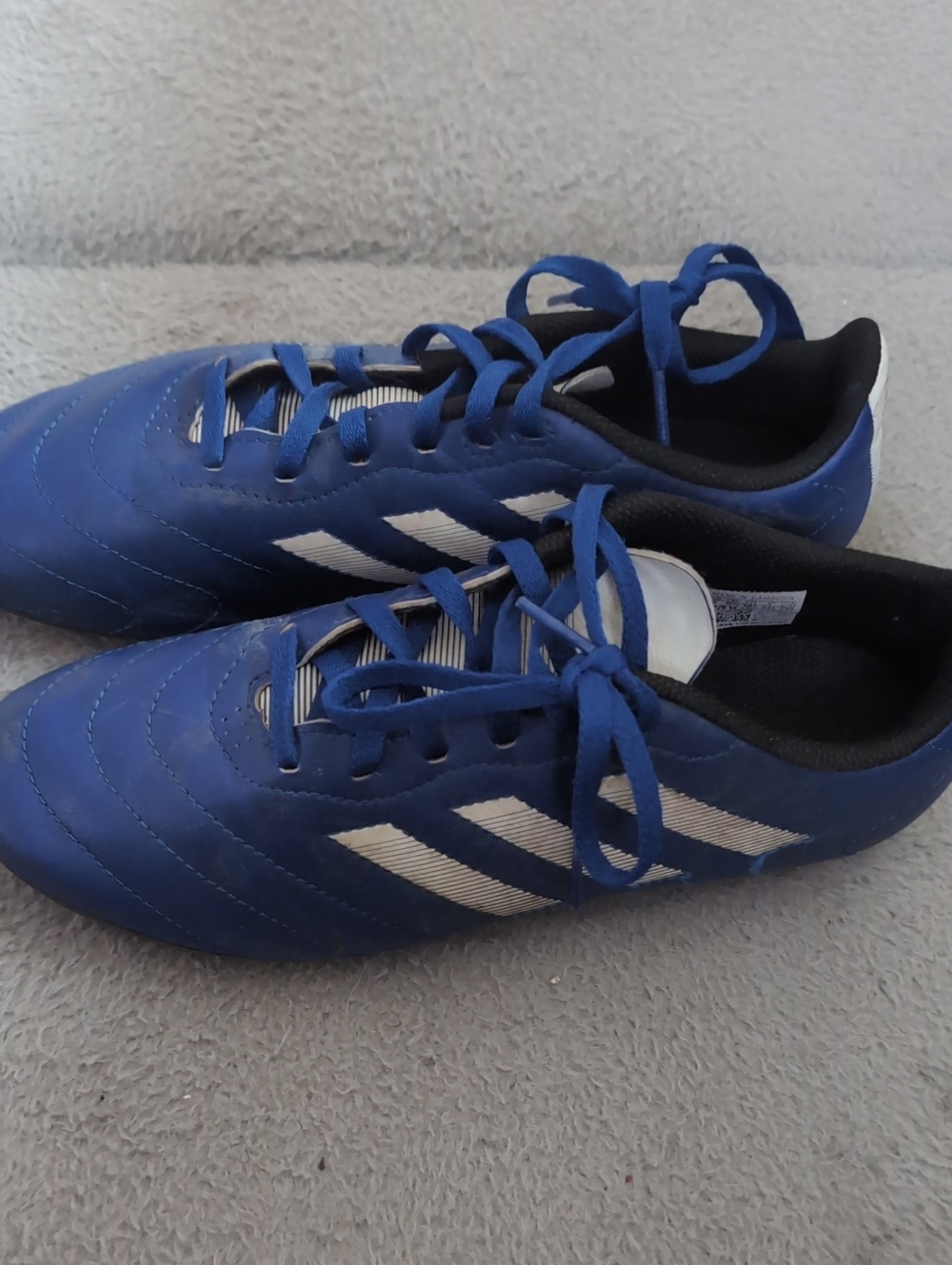 Blue Adidas Youth Soccer Cleats